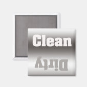 Zilveren Taupe Dirty Clean Magnet Magneet (Voorkant / Achterkant)