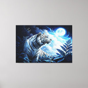 ZILVEREN TIJGER CANVAS AFDRUK