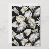 Zilveren Tropische Foliage Bridal Douche Uitnodigi Kaart (Achterkant)