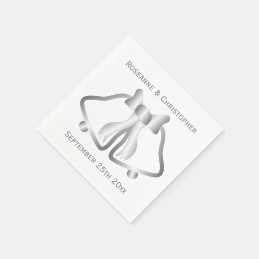 Zilveren Trouwservetten met Bellen en Lint Servet (Hoek)