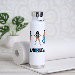 Zilveren Turquoise danser #2 Waterfles