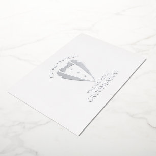Zilveren Tuxedo Suit Gepersonaliseerde Groomsman V Folie Uitnodiging