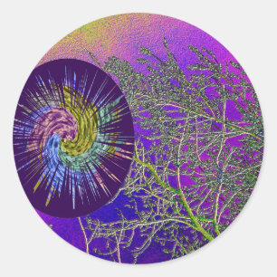 Zilveren Tweeks n Holy Paarse Roving Star Ronde Sticker