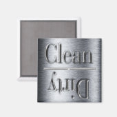 zilveren vaatwasmachine magneet (Voorkant / Achterkant)