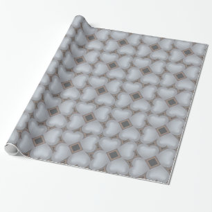 Zilveren vervagen harten patroon wrapping papier