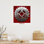 Zilveren vierkant en kompas, dus wees het! poster (Keuken)