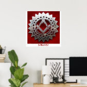 Zilveren vierkant en kompas, dus wees het! poster (Thuiskantoor)