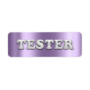 Zilveren Violet Paarse 3D Tester Sample Containers Etiket