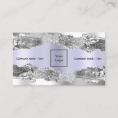 Zilveren violette agaat marmer logo QR code Visitekaartje (Voorkant)