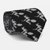 Zilveren vliegende heks Halloween Stropdas (Opgerold)