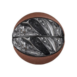 Zilveren Vloeibare Chroom Mozaïek Basketbal