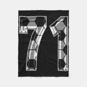 Zilveren Voetbalpatroon Nummer 71 Shirt Speler Uni Fleece Deken