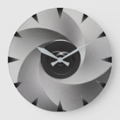 Zilveren Vortex Industriële Wandklok Grote Klok (Voorkant)