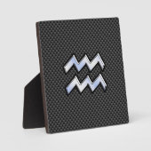 Zilveren Waterman Sterrenbeeld Symbool Koolstofvez Fotoplaat (Voorkant)