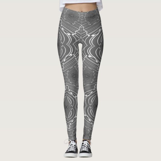 Zilveren Werveling Leggings (Voorkant)