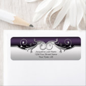 zilveren wervelingen Paarse zwarte verloop Etiket (Insitu)