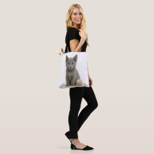 Zilveren Whiskers – Russisch Blauw Kitten Draagtas