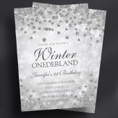 Zilveren Winter Diamanten & Glitter | 1e verjaarda Kaart