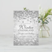 Zilveren Winter Diamanten & Glitter | 1e verjaarda Kaart (Staand voorkant)