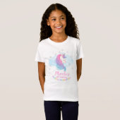 Zilveren winter eenhoorn verjaardag t-shirt (Voorkant volledig)