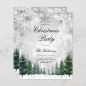 Zilveren Winter Wonderland Uitnodigen Programma Me (Voorkant / Achterkant)