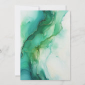 Zilveren, witte en bos groene inkt bruiloft kaart (Achterkant)