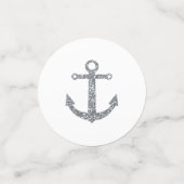 Zilveren & Witte Glitter Anker Nautische Beach Par Confetti (Kleine voorkant)