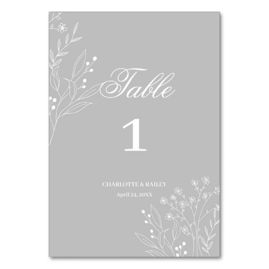 Zilveren witte hoek Floral Boho bruiloft Kaart (Voorkant)