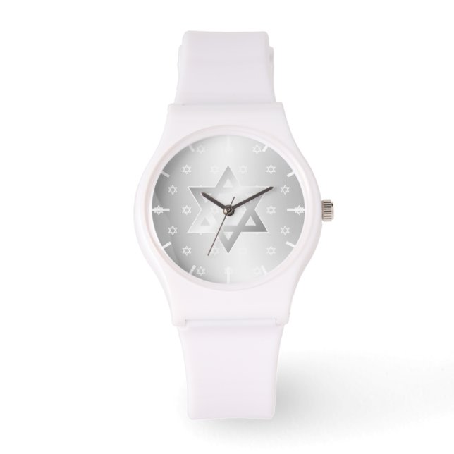 Zilveren witte ster van David Horloge (Voorkant)