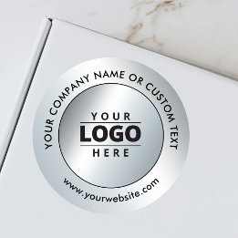 Zilveren Zakelijke Logo Bestel Verzending Verpakki Ronde Sticker