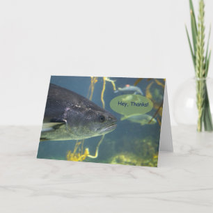 Zilveren zalm Dank u 2 Bedankkaart