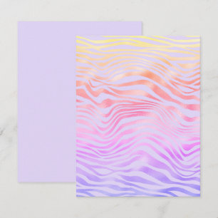 Zilveren zebra strepen blanco kaart voor elke gele