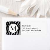 Zilveren Zebra Stripe Retouradreslabel Etiket (Insitu)