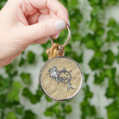 Zilveren Zeemeermin in Zand Decoratie Sleutelhanger (Hand)