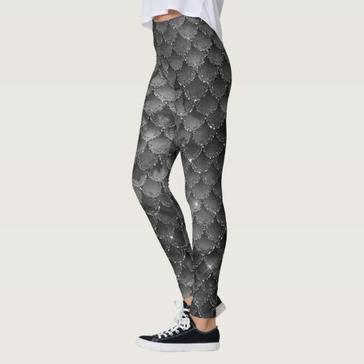 Zilveren Zeemeermin Schalen Leggings (Links)