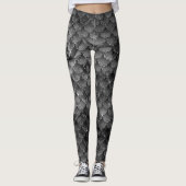 Zilveren Zeemeermin Schalen Leggings (Voorkant)