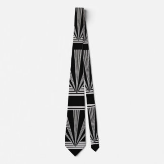 Zilveren Zwarte Art Deco stropdas 2