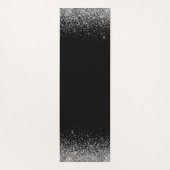Zilveren zwarte glitter monogram naam yogamat (Achterkant)