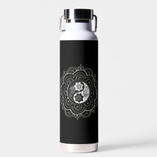 Zilveren & Zwarte Mandala-waterfles Waterfles