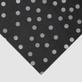 Zilveren zwarte polka stippen tissuepapier (Detail)