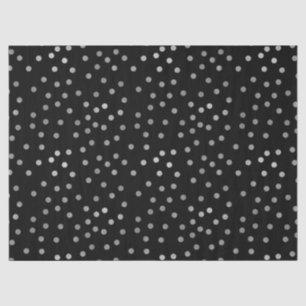 Zilveren zwarte polka stippen tissuepapier