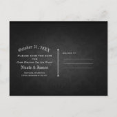Zilveren Zwarte Vintage Gotische Trouwkaart Aankondigingskaart (Achterkant)