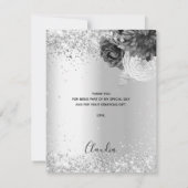Zilverfloralen elegant bedankkaart (Achterkant)