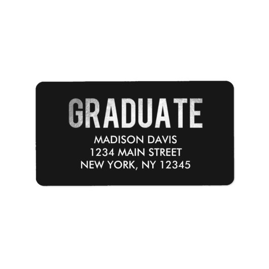 Zilverfolie Afstuderen Adresetiketten Etiket (Voorkant)