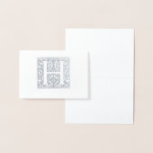 Zilverfolie Art Nouveau Monogram Eerste Letter H Folie Kaarten (Display)