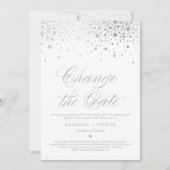 Zilverfolie Confetti Uitgestelde Datum Kaart (Voorkant)