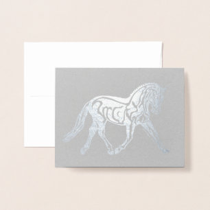 Zilverfolie Dressuurpaard Folie Kaarten