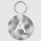 Zilverfolie & Glitter Monogram Sleutelhanger (Voorkant)
