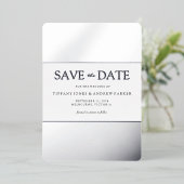 Zilverfolie Trendy Moderne Trouwkaart Save The Dat Folie Uitnodiging (Staand Voorkant)