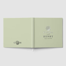 Zilverfolie Zeeschelp Monogram Huwelijksgastenboek
